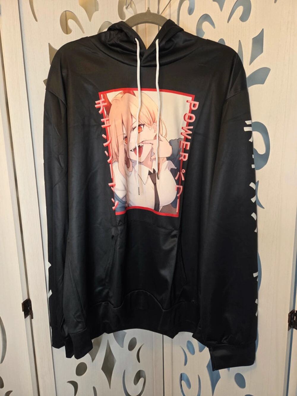 Chainsaw Man Power Anime Hoodie Black XL nwot Lightweight Polyester Manga 0